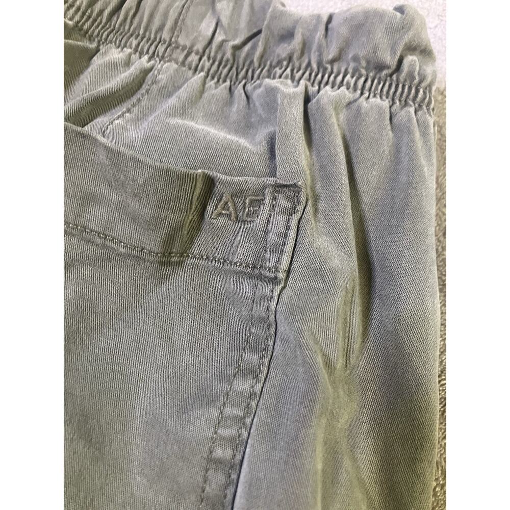 American Eagle Women’s Green Solid Wide-Leg Pants Drawstring Elastic Waist M - Picture 3 of 5